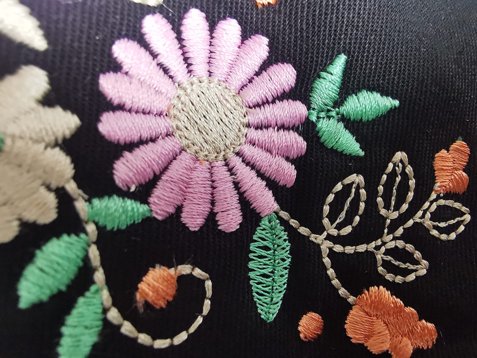 Embroidered Hand Style Floweres